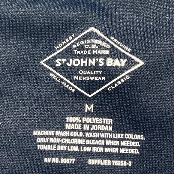 St John's  Bay Men's Stretch Pullover Quarter Zip Navy Vest Size Medium NWT - Picture 6 of 8